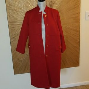 Red/OrangeVINTAGE coat w/beautiful jeweled buttons
